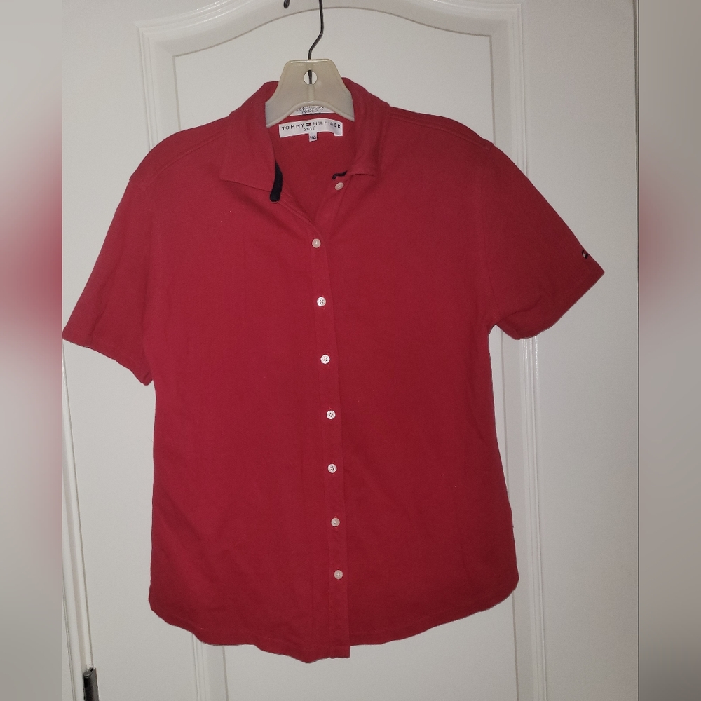 Tommy Hilfiger Golf Red Buttonup Shirt